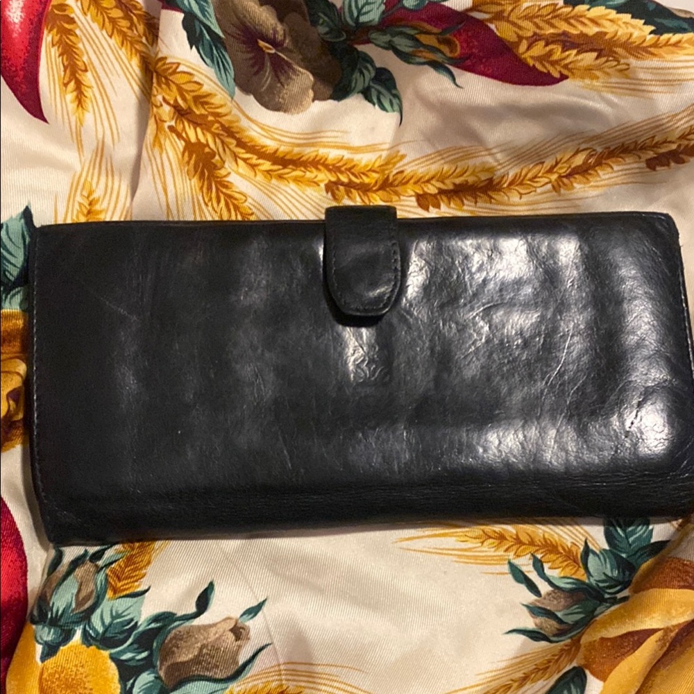 Loewe Lambskin Slim Clutch Black Leather Wallet